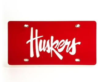 Plaque d'immatriculation Huskers du Nebraska