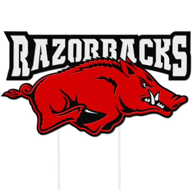 Razorbacks Letters Arkansas Razorbacks Mascot on Base - Etsy
