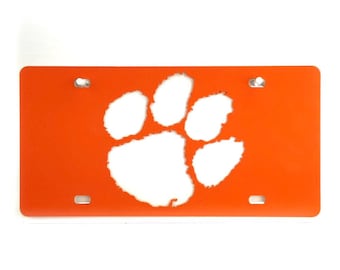 Clemson Tiger Paw License Plate