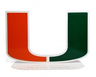 Miami Hurricanes U Logo on Base
