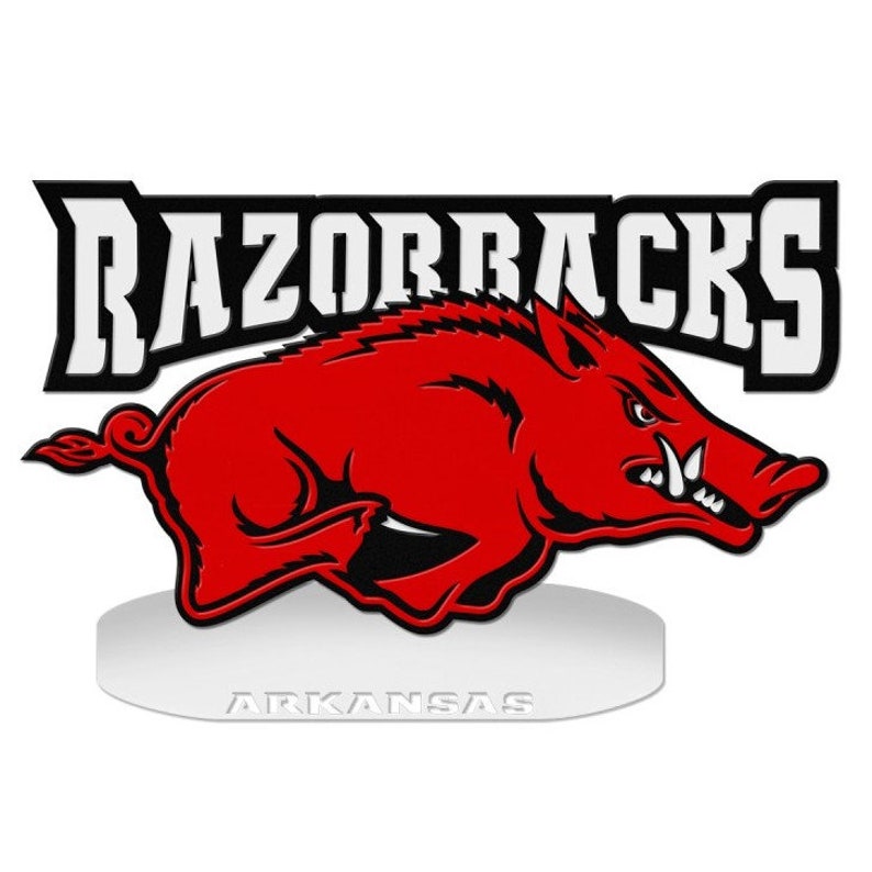 Arkansas Razorbacks Words Arkansas Razorbacks Mascot on Base - Etsy