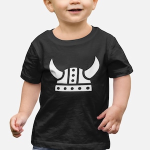 Viking Helmet Toddler T-Shirt | Little Viking Kids Shirt | Norse Pagan Children&#39;s Tee | Swedish Norwegian Danish Icelandic Finnish Kids Gift