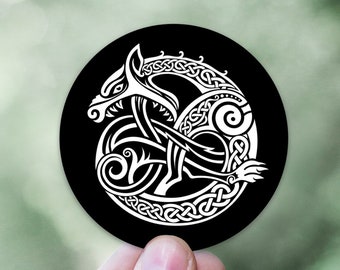 Ragnarök Sticker | Viking Design Vinyl Decal | Viking Waterproof Sticker | Norse Mythology Decal for Laptop Car Window Water Bottle