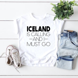 Iceland Is Calling And I Must Go Toddler Tee Iceland Souvenir Kids T-Shirt Icelandic Pride Shirt for Boys or Girls Visit Iceland Gift image 1