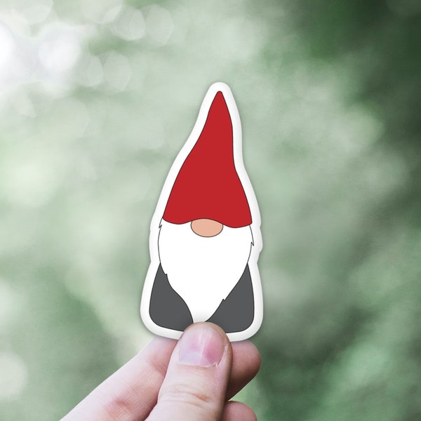 Scandinavian Gnome Sticker | Red Hat Tomten Vinyl Laptop Decal | Nisse Sticker for Car Window | Scandinavian Gift Ideas