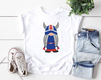 Icelandic Viking Girl Gnome Toddler Tee | Flag of Iceland Little Viking Shirt | Icelandic Huldufolk Children's T-Shirt | Icelandic Gift