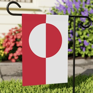 Greenlandic Flag Garden Flag, Flag of Greenland Yard Flag, Greenlandic Pride Home Decor, Greenlandic Roots House Decoration Gift