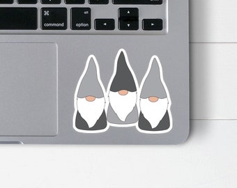 Scandinavian Gnomes Sticker | Tomten Vinyl Laptop Decal | Nisse Sticker for Car Window | Nordic Gift for Her or Him | Garden Gnomes Graphic