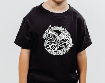 Ragnarök Toddler Tee | Viking Kids T-Shirt | Jörmungandr Norse Mythology Children's Shirt | Nordic Design Clothing for Boys or Girls
