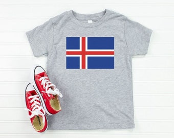 Icelandic Flag Toddler T-Shirt | Flag of Iceland Kids Tee | Icelandic Pride Children's Shirt | Visit Iceland Souvenir Gift for Boys or Girls