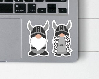 Viking Gnome Stickers | Scandinavian Tomten Vinyl Laptop Sticker | Nisse Decal for Car Window | Norwegian Danish Swedish Gnome Gift