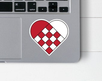 Jul Heart Sticker | Danish Woven Heart Vinyl Laptop Decals | Scandinavian Christmas Sticker for Car Window | Nordic Gift Ideas