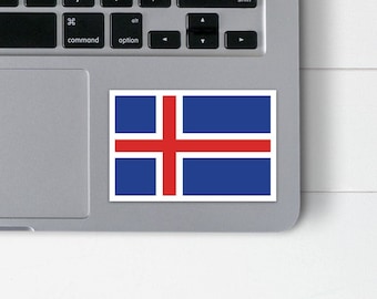 Icelandic Flag Sticker, Flag of Iceland Decal, Icelandic Pride Laptop Sticker, Iceland Flag Water Bottle Decal, Icelandic Vacation Gift