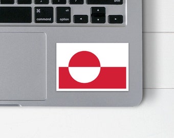 Greenlandic Flag Sticker | Flag of Greenland Vinyl Decal | Greenland Pride Laptop Sticker | Greenland Flag Water Bottle Decal
