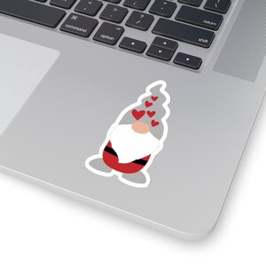 Valentine's Day Boy Gnome Sticker | Tomten Vinyl Laptop Decals | Nisse Sticker for Car Window | Scandinavian Valentine's Day Gift