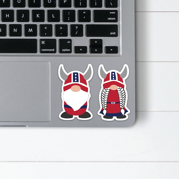 Norwegian Viking Gnome Stickers | Norwegian Nisse Vinyl Laptop Decals | Norway Gnome Couple Sticker for Car Window | Nordic Gnome Decal