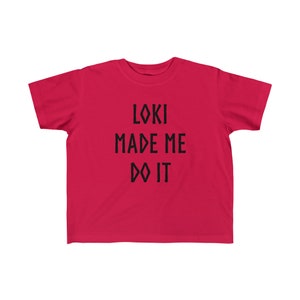 Loki Made Me Do It Toddler T-Shirt Funny Norse Gods Kids Shirt Little Viking Children's Tee Nordic Clothing for Boys or Girls image 5