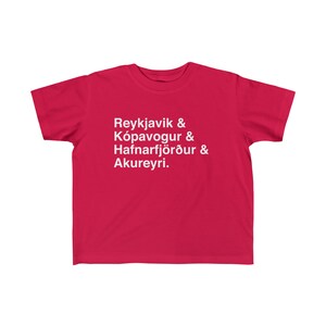 Cities Of Iceland Toddler Tee Icelandic Souvenir Kids T-Shirt Reykjavik Kopavogur Hafnarfjorthur Akureyri Shirt Icelandic Children Tee image 6