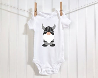 Viking Boy Gnome Baby Bodysuit | Scandinavian Gnome Baby Outfit | Swedish Tomten Kids Shirt | Norwegian Nisse Baby Clothing