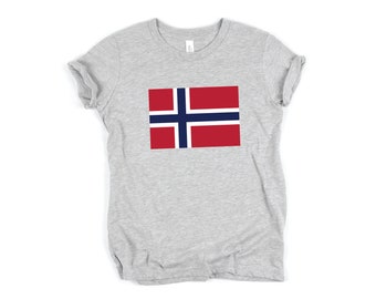 Norwegian Flag Kids T-Shirt | Flag of Norway Children's Shirt | Norwegian Souvenir Graphic Tee | Norway Roots Gifts for Boys or Girls