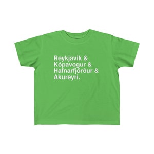 Cities Of Iceland Toddler Tee Icelandic Souvenir Kids T-Shirt Reykjavik Kopavogur Hafnarfjorthur Akureyri Shirt Icelandic Children Tee image 8