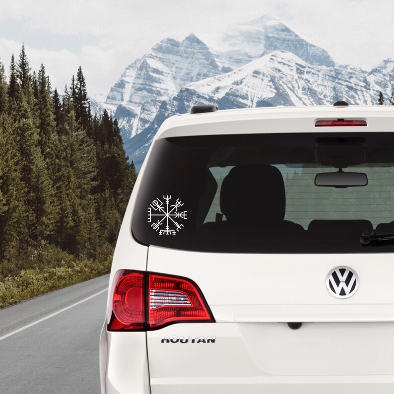 Viking Compass Vinyl Decal Vegvisir Norse Car Window Sticker Etsy