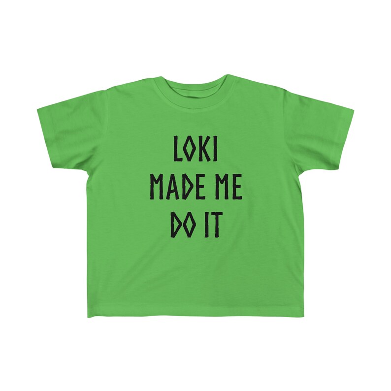 Loki Made Me Do It Toddler T-Shirt Funny Norse Gods Kids Shirt Little Viking Children's Tee Nordic Clothing for Boys or Girls image 8