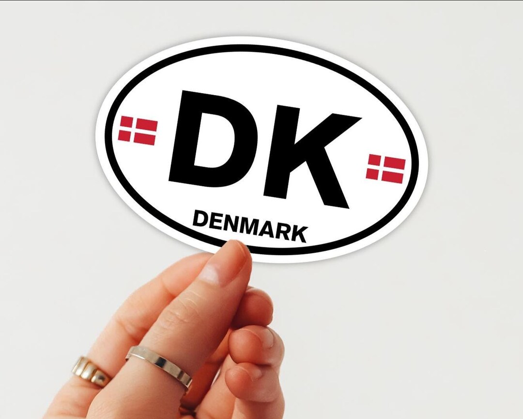 Denmark Euro Style Oval Car Window Sticker, Danish Country Flag Laptop ...