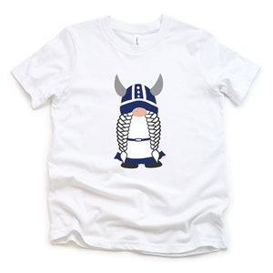 Finnish Viking Girl Gnome Kids T-Shirt | Flag of Finland Tonttu Children&#39;s Shirt | Finnish Pride Kids Clothing | Visit Finland Souvenir Gift