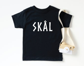 Skål Viking Toddler T-Shirt | Cheers Swedish Norwegian Danish Icelandic Kids Shirt | Little Viking Children's Tee | Nordic Design Clothing