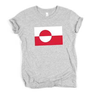 Greenlandic Flag Kids T-Shirt | Flag of Greenland Children&#39;s Shirt | Nordic Design Kids Graphic Tee | Greenland Souvenir Clothing Gift
