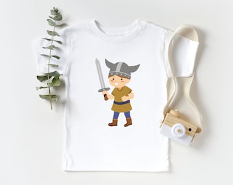 Viking Boy Toddler Tee | Little Viking Kids T-Shirt | Scandinavian Design Children's Shirt | Nordic Style Clothing | Norse Mythology Gift
