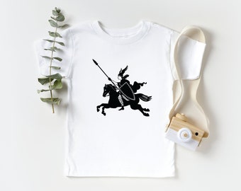 Valkyrie And Horse Toddler Tee | Norse Mythology Kids T-Shirt | Viking Girl Children's Shirt | Scandinavian Design Clothing | Shield Maiden