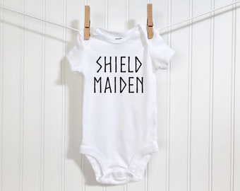 Vest Shield Maiden in Training Viking Baby Bodysuit 