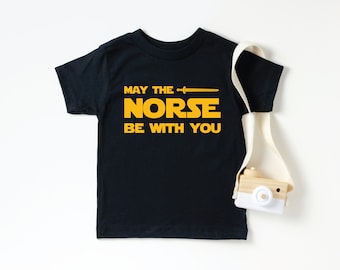 May The Norse Be With You Toddler T-Shirt | Funny Viking Kids Shirt | Scandinavian Design Children's Graphic Tee | Norse Gods Toddler Shirt