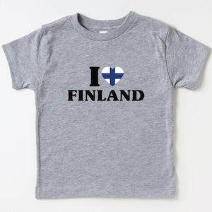I Love Finland Toddler T-Shirt, Finnish Flag Kids Shirt, Visit Finland Vacation Souvenir Tee, Finnish Pride Gift for Boys or Girls