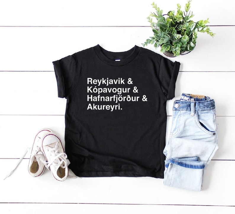 Cities Of Iceland Toddler Tee Icelandic Souvenir Kids T-Shirt Reykjavik Kopavogur Hafnarfjorthur Akureyri Shirt Icelandic Children Tee imagem 1