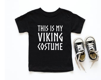 This Is My Viking Costume Toddler Tee | Funny Viking Halloween Kids Shirt | Nordic Design Children's T-Shirt | Norse Mythology Gift