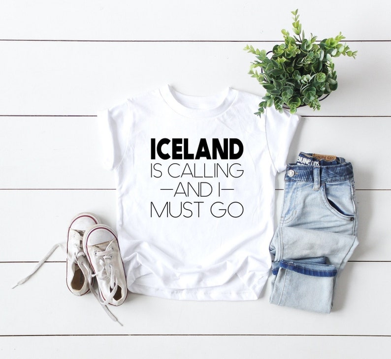 Iceland Is Calling And I Must Go Toddler Tee Iceland Souvenir Kids T-Shirt Icelandic Pride Shirt for Boys or Girls Visit Iceland Gift image 1