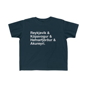 Cities Of Iceland Toddler Tee Icelandic Souvenir Kids T-Shirt Reykjavik Kopavogur Hafnarfjorthur Akureyri Shirt Icelandic Children Tee imagem 5