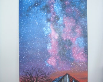 Una noche perfecta. Pintura acrílica 18x 36 pulgadas-Sobre lienzo estirado. Sin marco, firmado por el artista. Ideal para sala o comedor.