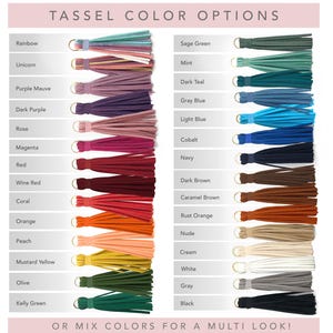Long Suede Tassel | Option to add Personalized Charm | 23 + Custom Color Options image 3