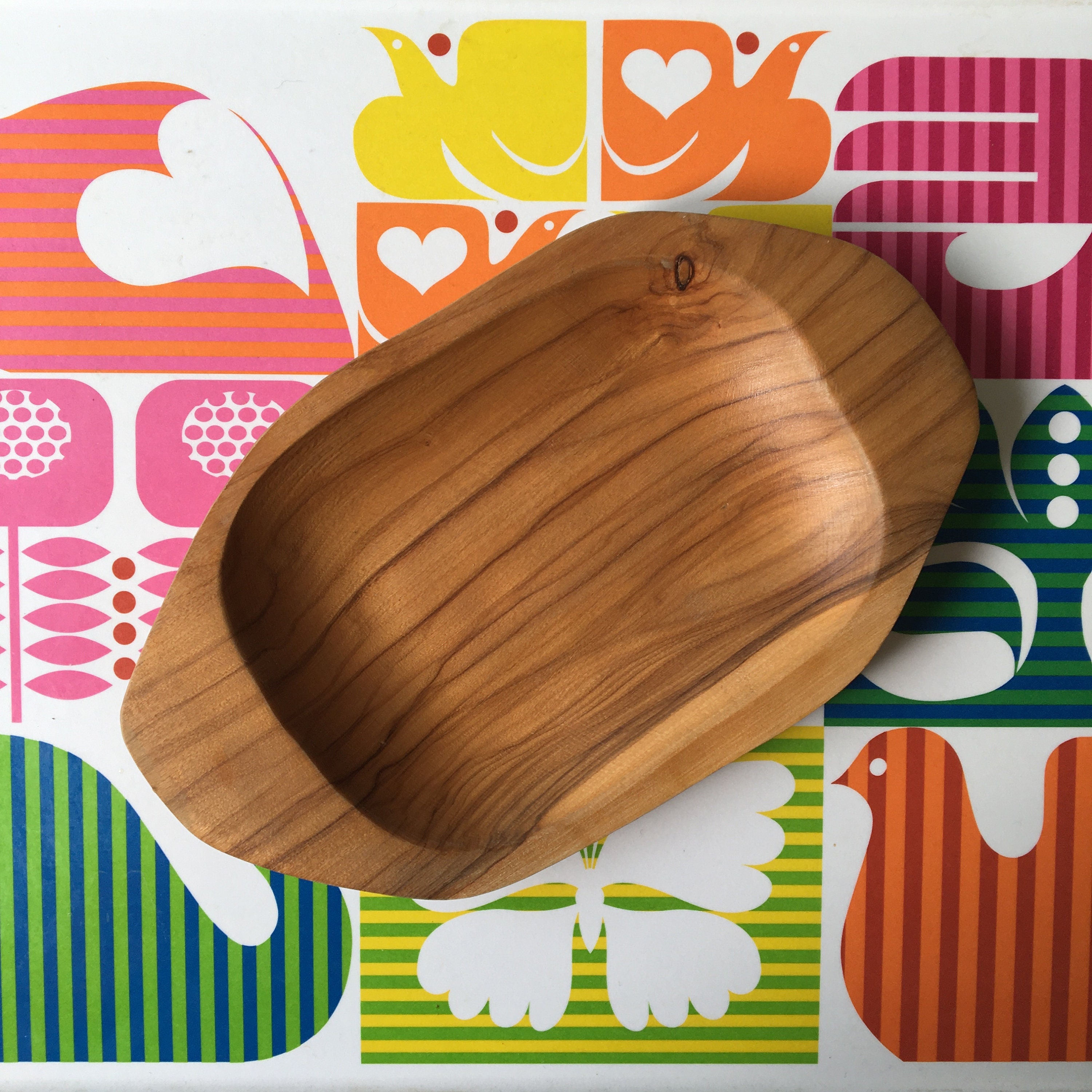 Vide-Poche ou Petit Plat Style Scandinave en Bois Exotique