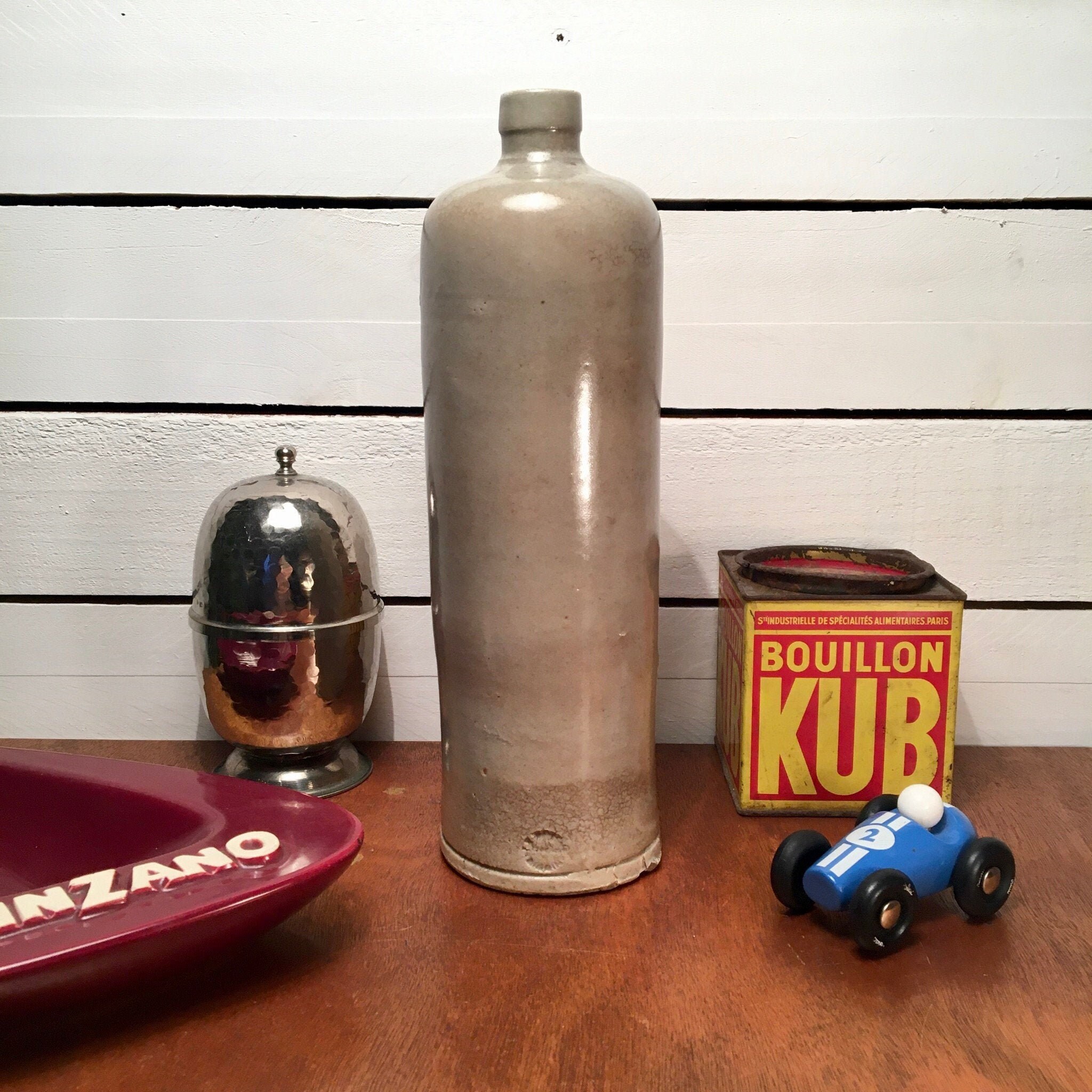 Bouteille Vintage en Grès/ Soliflore Vintage