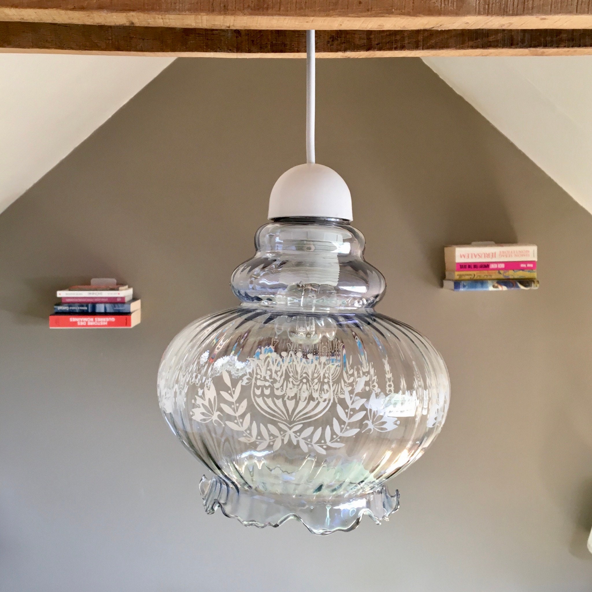 Suspension Luminaire Vintage en Verre