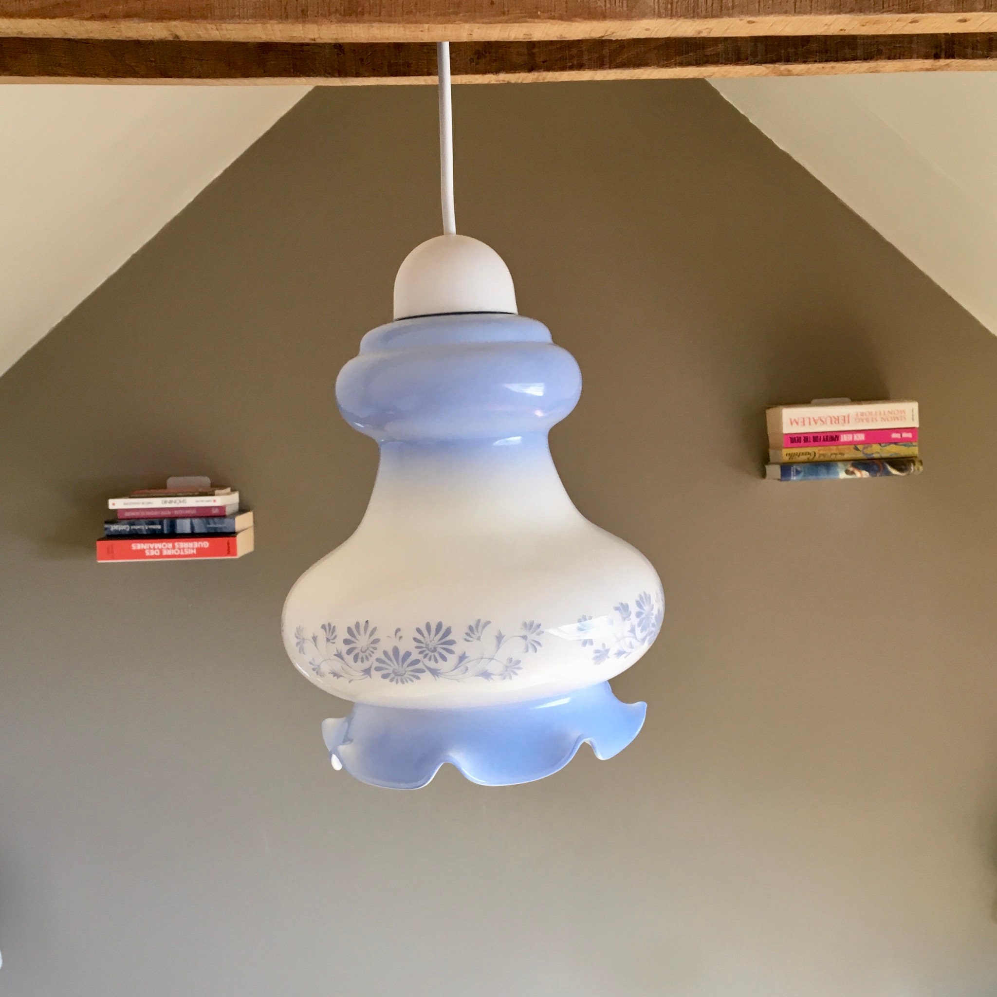 Suspension Luminaire Vintage Opaline