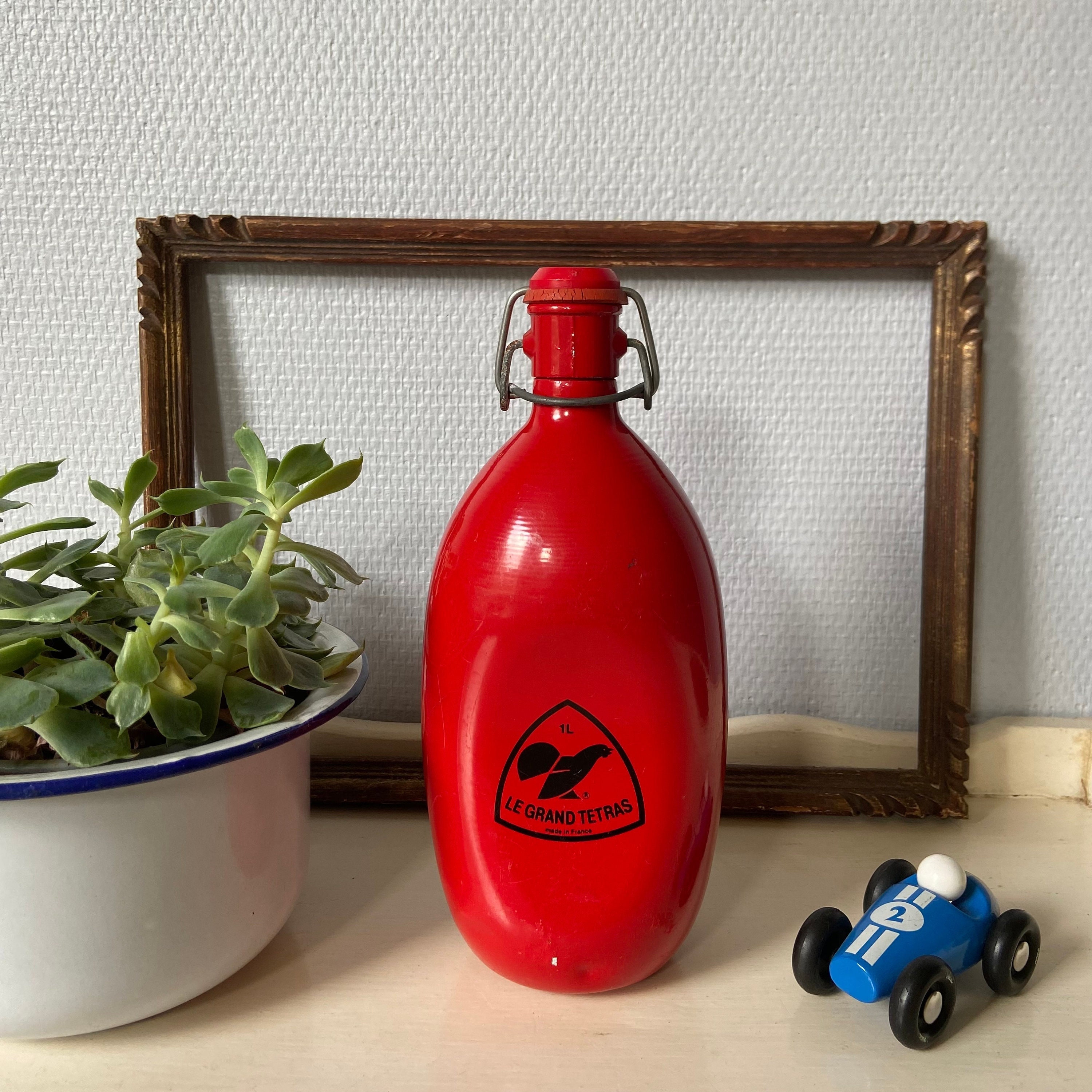 Gourde Ancienne Aluminium – Tournus / Le Grand Tétras – Made In France – Rouge