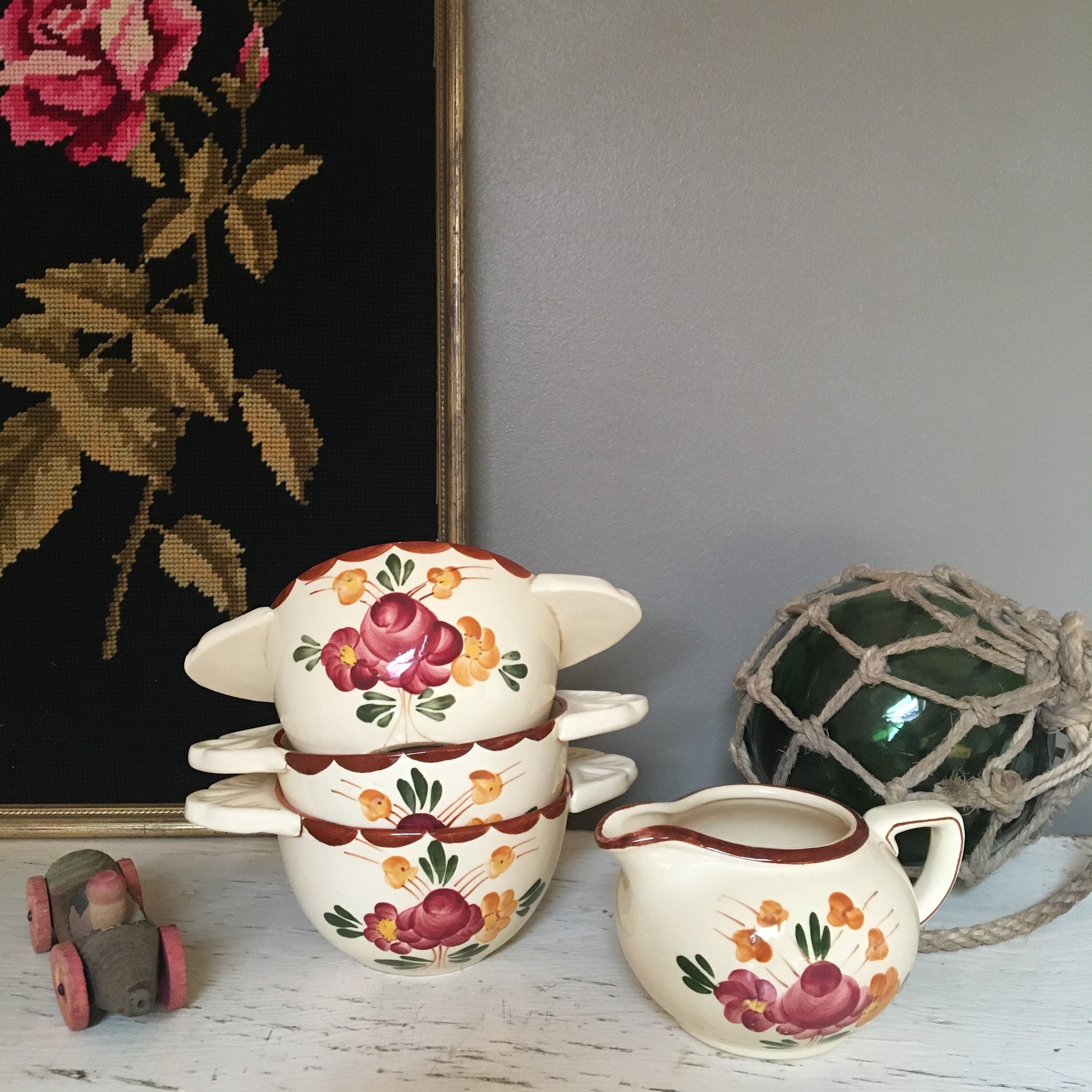 Bols Bretons Anciens et Pot à Lait