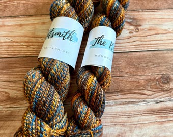 Autumn Spell, Hand Spun Yarn, Superwash Merino Tweed, DK Weight
