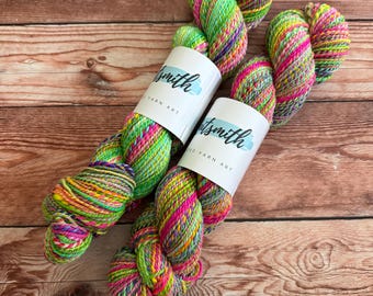 Neon Moon, Hand Spun Yarn, Superwash Merino, DK Weight